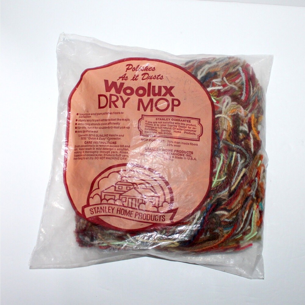 Woolux Dry Mop Stanley Home Products NEW vintage NOS multicolor